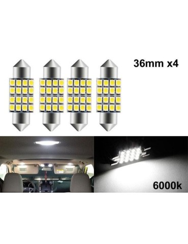 c5w 36mm 6000k vit 4-pack Led 2835SMD SV8.5