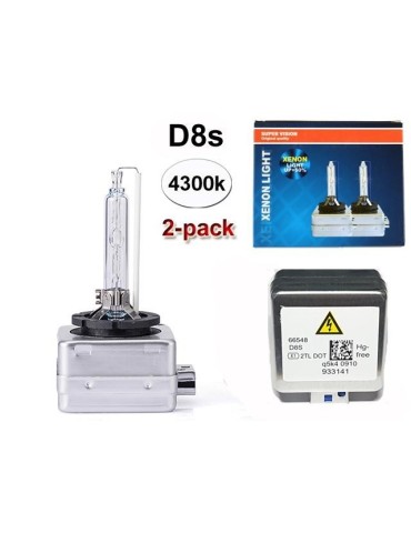 Xenonlampor D8S +50% 4300K PK32d-1 HID 2-pack