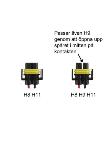 Xenon - Led - Halogen H8 H11 (H9) kontakter hanar  2-pack