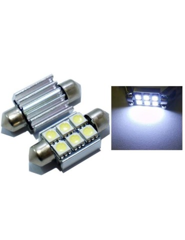 Spollampa 41mm 42mm 12000k Canbus Led 5050SMD 2-pack C5W SV8.5