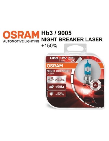 Osram Hb3 +150% NIGHT BREAKER LASER halogen premium lampor 9005