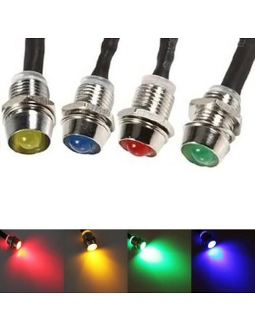 8mm olika diodlampor för infällning panel 4-pack varningslampor
