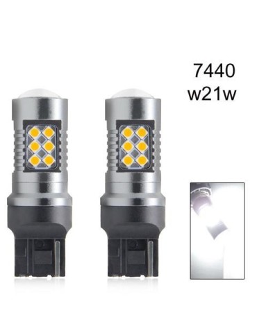 T20 w21w 6000k 2-pack Ledlampor chip 7440 w3x16d