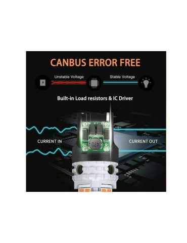 Ba15s gul blinkers Canbus led lampor 12v p21w 1156 diadem 2st