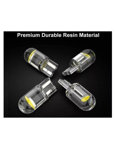 T10 w5w blå LED-lampor med 1 st COB LED-chip, 12V DC, 10-pack.