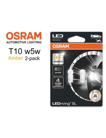 Osram t10 w5w gul - orange 2-pack led W2.1x9.5d amber