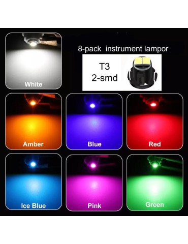 T3 Neo Wedge 8-pack med 2x2016smd led chip instrument belysning 