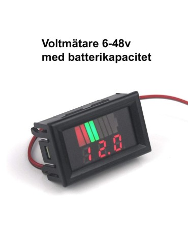 Voltmätare 4-60v DC med batterikapacitet bil båt husvagn husbil