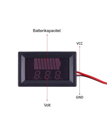 Voltmätare 4-60v DC med batterikapacitet bil båt husvagn husbil