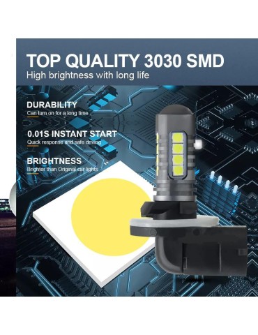 881 H27 Dimljus 500 lumen LED 6000K med 18 st 3030 SMD-chip, 2-pack