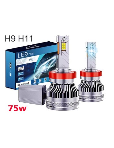 S12 75w H8 H9 H11 led kit 6500 lumen 6000k 2-pack