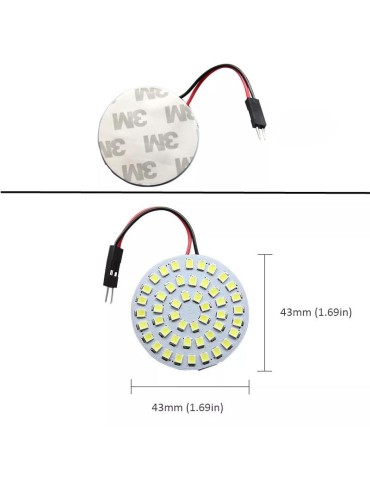 LED-platta 43 mm, 48 st SMD-chip T10 W5W BA9S 31-41 mm spollampa