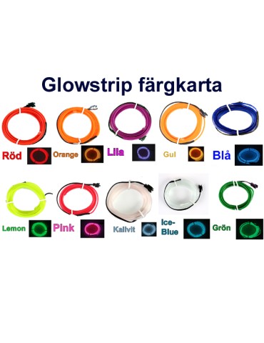 Glowstrip 300cm med glödande effekt styling som neon / EL-wire
