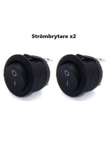 2x Strömbrytare 2 polig av/på vaggströmställare avbrytare 2-pack