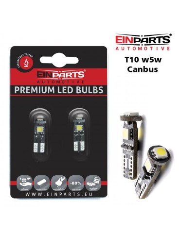 EINPARTS T10 W5W Canbus LED, 60 lumen, Xenonlook, 6000K.