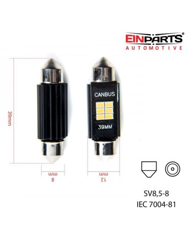EINPARTS Canbus c5w 39mm Led 310 lumen 6000K 2-pack 