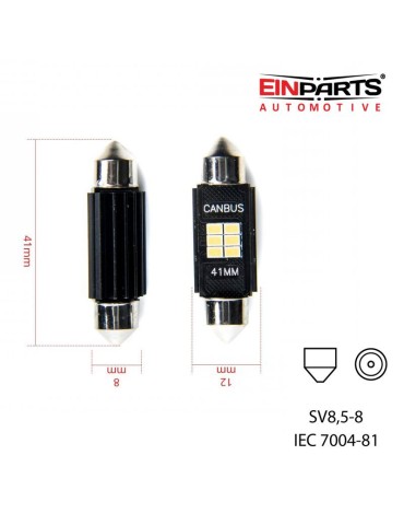 EINPARTS Canbus C5W 41 mm LED 310 lumen 6000K 2-pack
