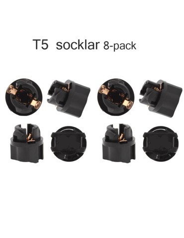 T5  socklar adaptor 8-pack lamphållare instrumentbelysning