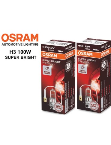 Osram 100w H3 SUPER BRIGHT halogen premium lampor 12v DC PK22s