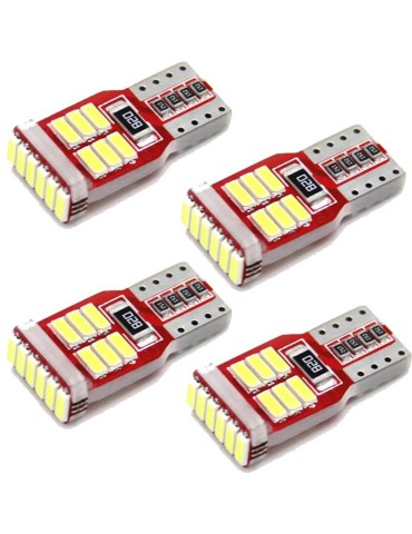 T10 w5w Canbus Vita 4-pack LED-lampor med 18st 4014smd chip 