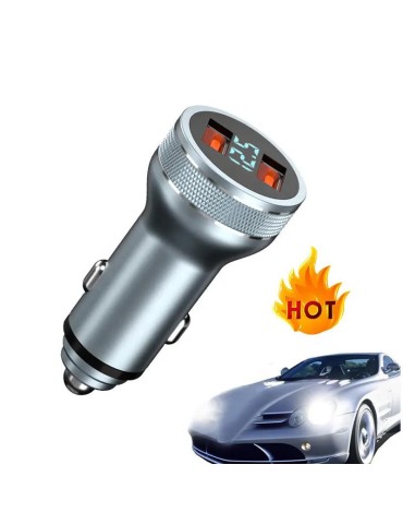 Snabbladdare 2x USB QC3.0 + Voltmätare  bil båt husbil husvagn