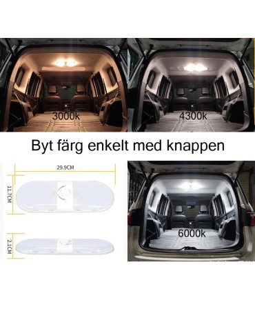 Led dimbar innerbelysning 12-24v 180-ledchip 3 olika vita färger