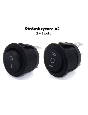 2 st strömbrytare, 2+3 läges väggströmställare / avbrytare.