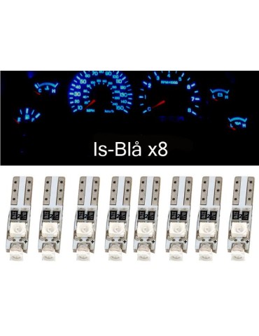 T5 Led 8-pack isblå 1210smd W2x4.6d W2.1.x4.9d W1.2W W2.3W ..