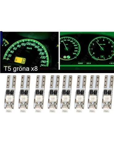 T5 Led 8-pack grön 1210smd W2x4.6d W2.1.x4.9d W1.2W W2.3W ,