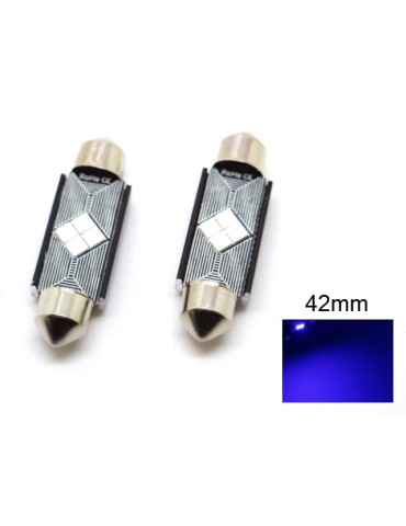 Spollampa 41mm 42mm blå Canbus Led 3535SMD 2-pack C5W C10W