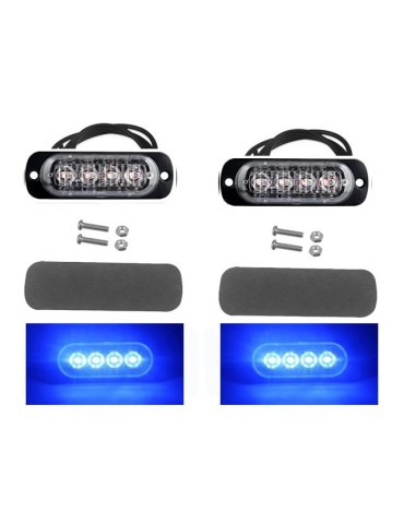 markeringsljus blåa blixtljus ledlampor blå 2-pack 12v 24v led