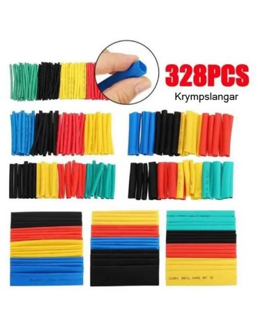 Krympslang sortiment 328 st olika storlekar diameter och längder