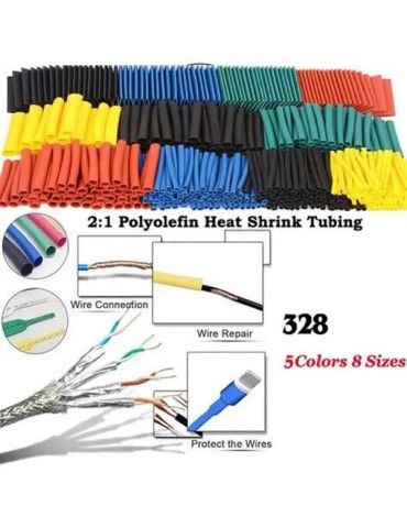 Krympslang sortiment 328 st olika storlekar diameter och längder