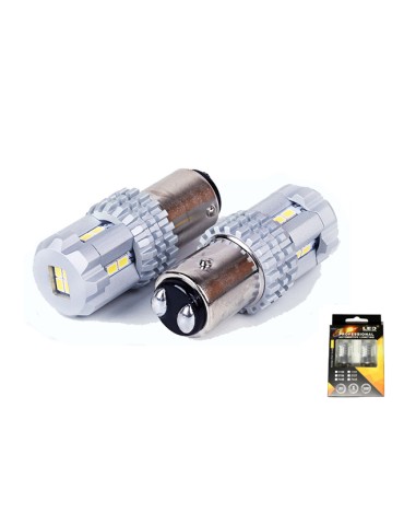 Bay15d  p21/5w 1157 Led med 12st 3020smd chip 6000K 2-pack