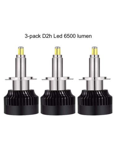 3-pack D2y D2h Led kit t. NBB 225 Alpha extraljus 6500 lumen 60w