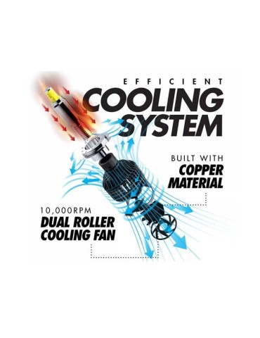 3-pack D2y D2h Led kit t. NBB 225 Alpha extraljus 6500 lumen 60w