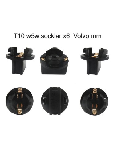 T10 w5w socklar adaptor 6-pack pc168 V70 V50 XC60 XC70 S80