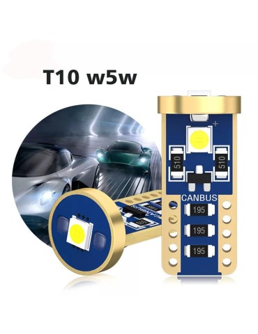 T10 w5w 6000k LED-lampor, Canbus 3 st 3030SMD chip, 2-pack, 12-16V.