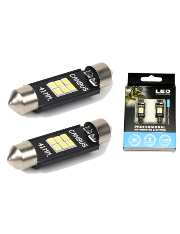 Canbus C5W 41mm 42mm spollampa LED 3020SMD 6000K 2-pack festoon
