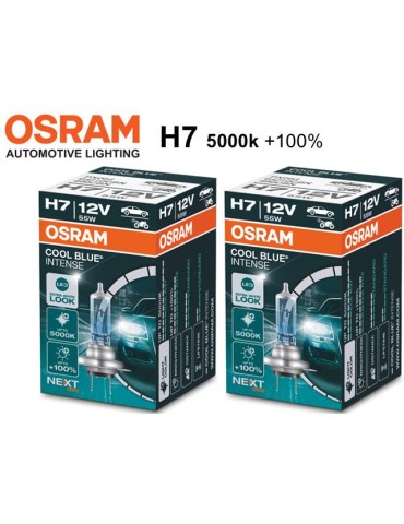 Osram H7 +100% COOL BLUE 5000k halogen lampor 12v DC PGJ19-2