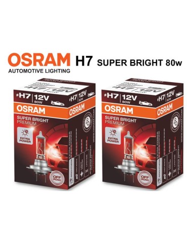 Osram H7 SUPER BRIGHT halogen premium lampor 12v DC px26d
