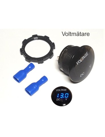 Voltmätare 3-33v rund DC Digital för bil båt husvagn husbil mc
