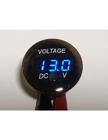 Voltmätare 3-33v rund DC Digital för bil båt husvagn husbil mc