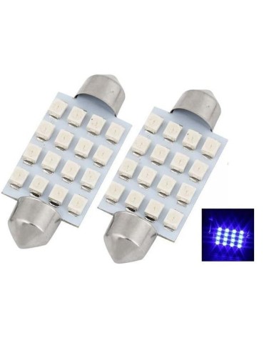 c5w 36mm Blå 2-pack med 3528smd chip 12v