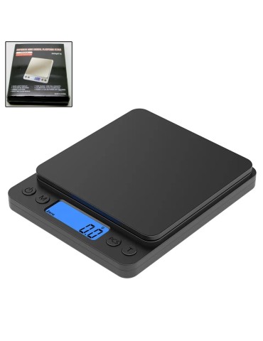 Digital våg 0,1g - 3kg digitalvåg inkl. batterier plattformsvåg