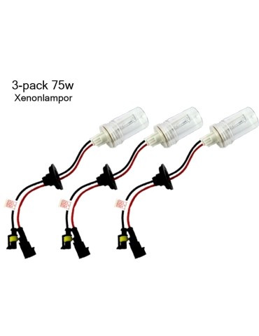 Xenonlampor H7 75W / 100W 5000K 3-pack keramiska xenonlampor 