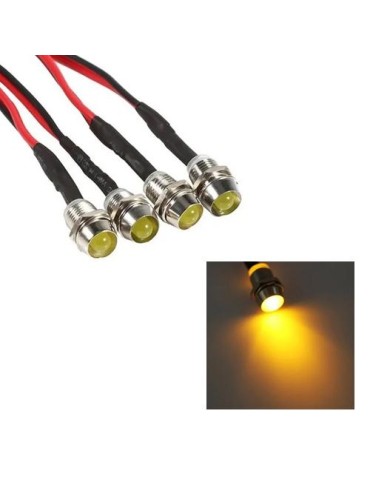 8mm gul - orange diodlampor 4-pack varningslampa mm