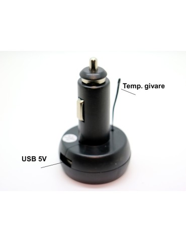 Voltmätare Temp + USB 5v laddare 4-30v DC bil båt husbil husvagn