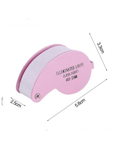 Lupp 40x25mm med stark ledlampa inkl. batterier förstorningsglas