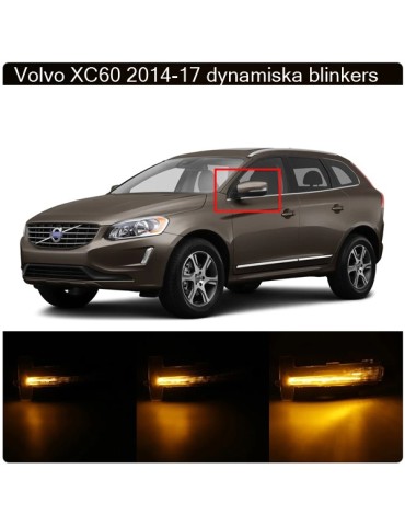 LED dynamiska blinkers sidospegel Volvo XC60 2014 2015 2016 2017 Smoke